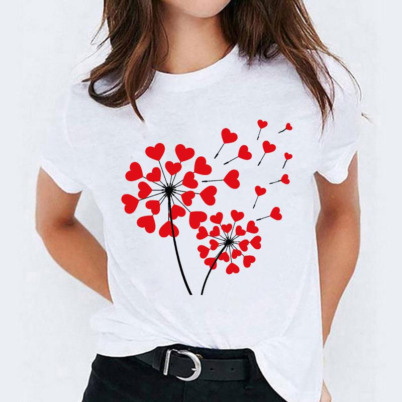 Cartoon Love Sweet Cute Short Sleeve - fadidesign