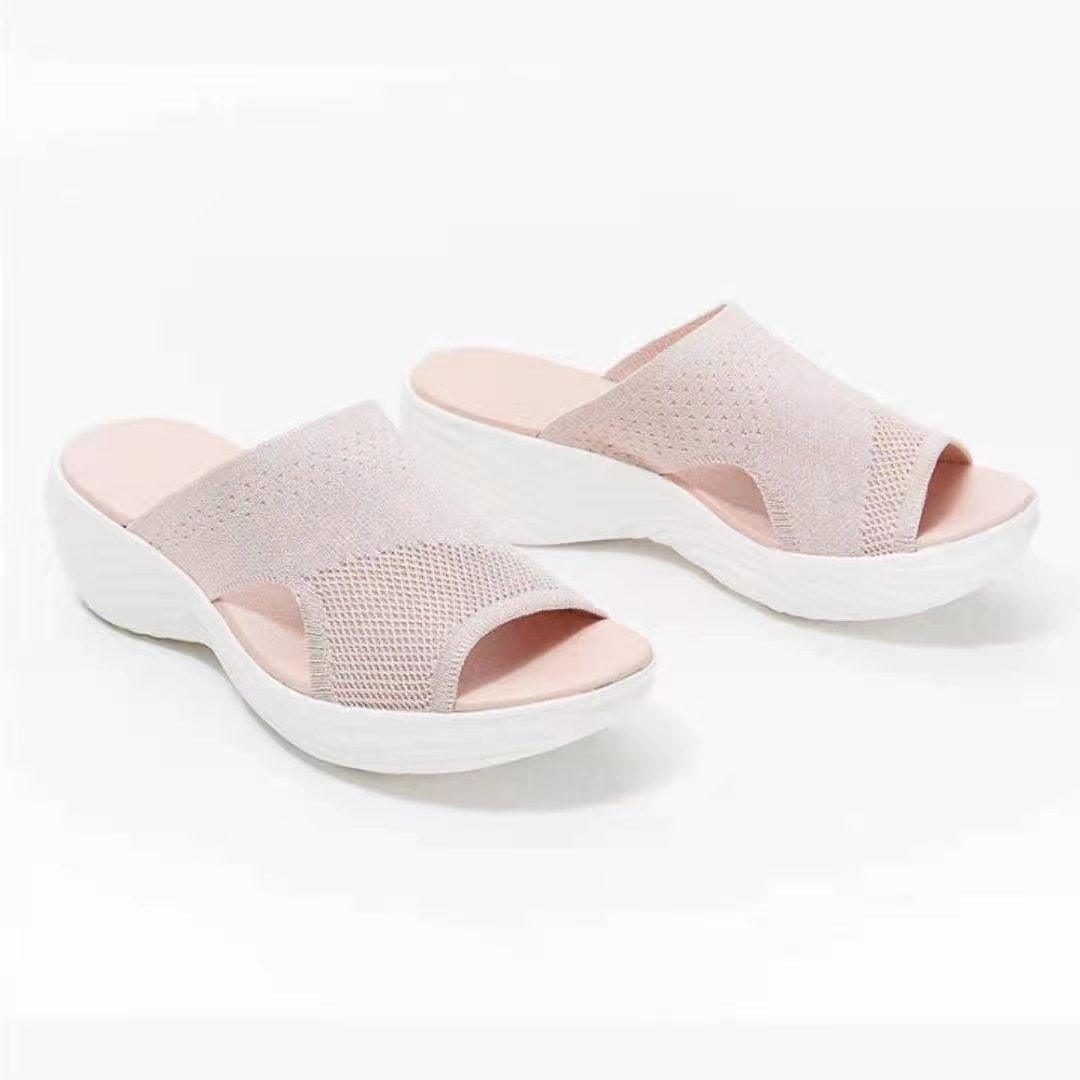 Casual Flying Woven Upper Polyurethane Platform Sandals And Slippers Women - fadidesign