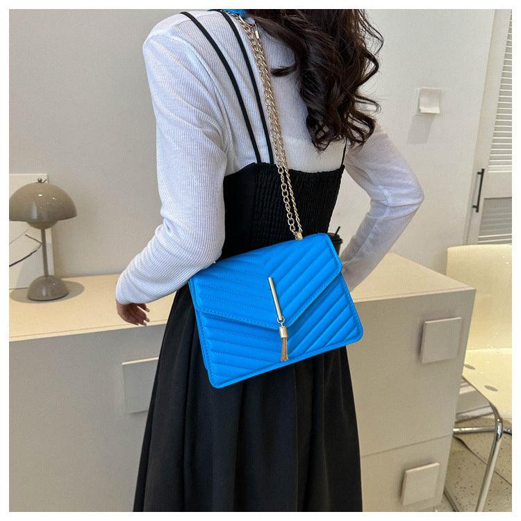 Chain Tassel Shoulder Crossbody Bags Women Fashion Small Square Bag - fadidesign