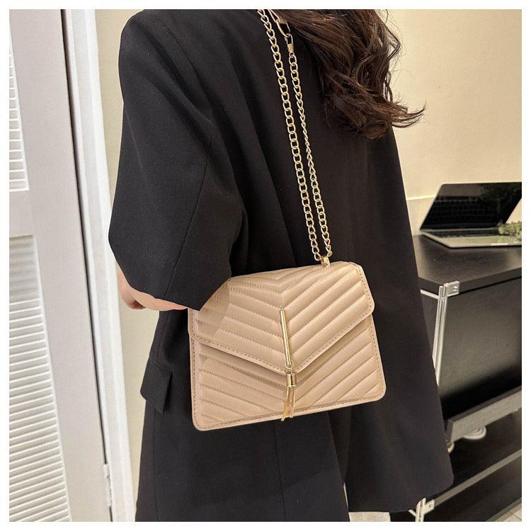 Chain Tassel Shoulder Crossbody Bags Women Fashion Small Square Bag - fadidesign