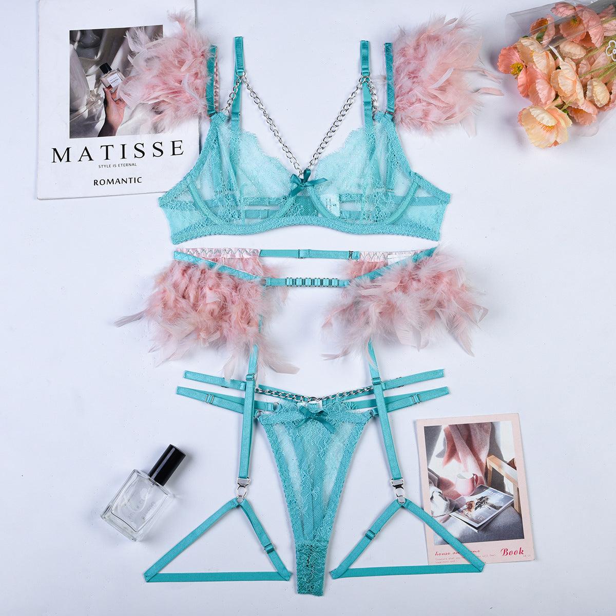 Christma Chains Lace Sexy Lingerie Women Underwear Bra Pa - fadidesign