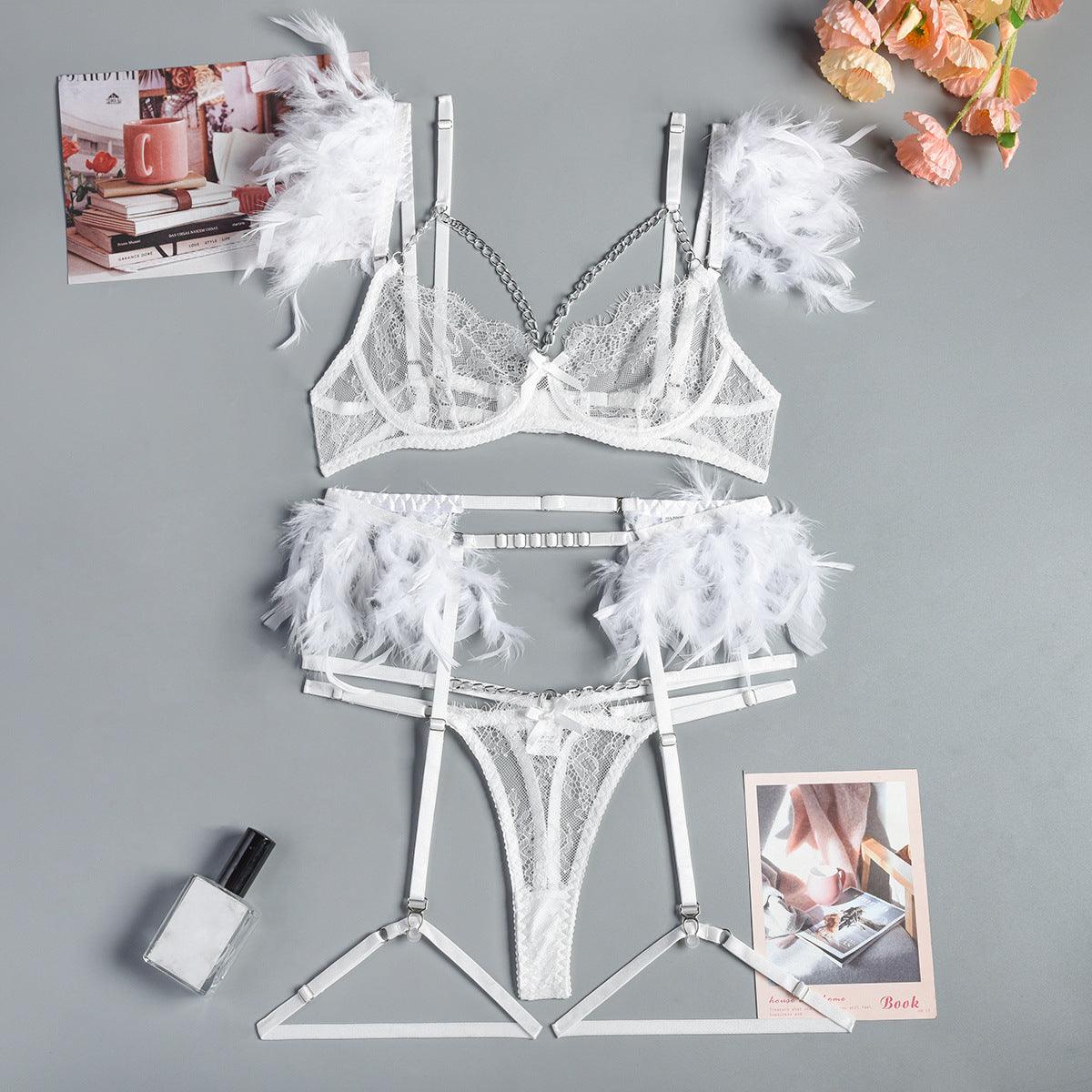 Christma Chains Lace Sexy Lingerie Women Underwear Bra Pa - fadidesign