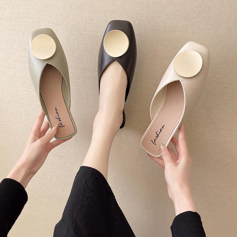 Comfortable And Breathable Baotou Half Slippers Women - fadidesign