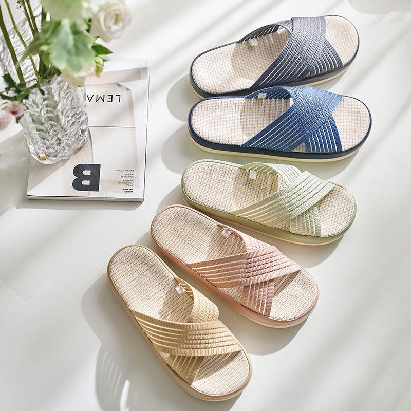 Cotton And Linen Slippers For Women Living At Home - fadidesign