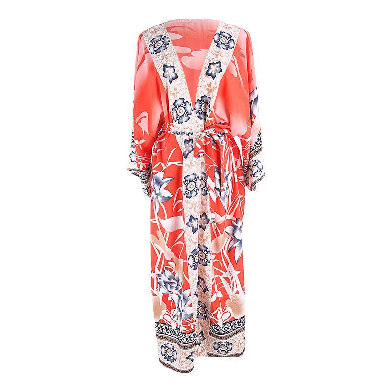 Cotton Beach Cover up Print Bathing suit cover up Swimwear Women Summer Dress Kaftan Robe de Plage Saida de Praia Tunics Pareo - fadidesign