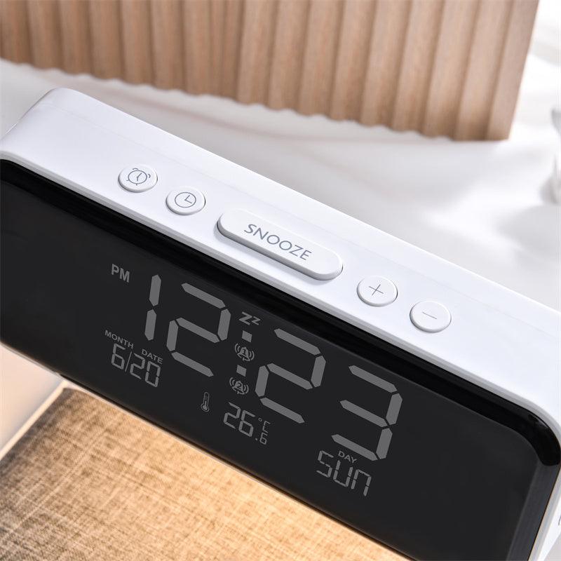 Creative 3 In 1 Bedside Lamp Wireless Charging LCD Screen Alarm Clock Wireless Phone Charger - fadidesign