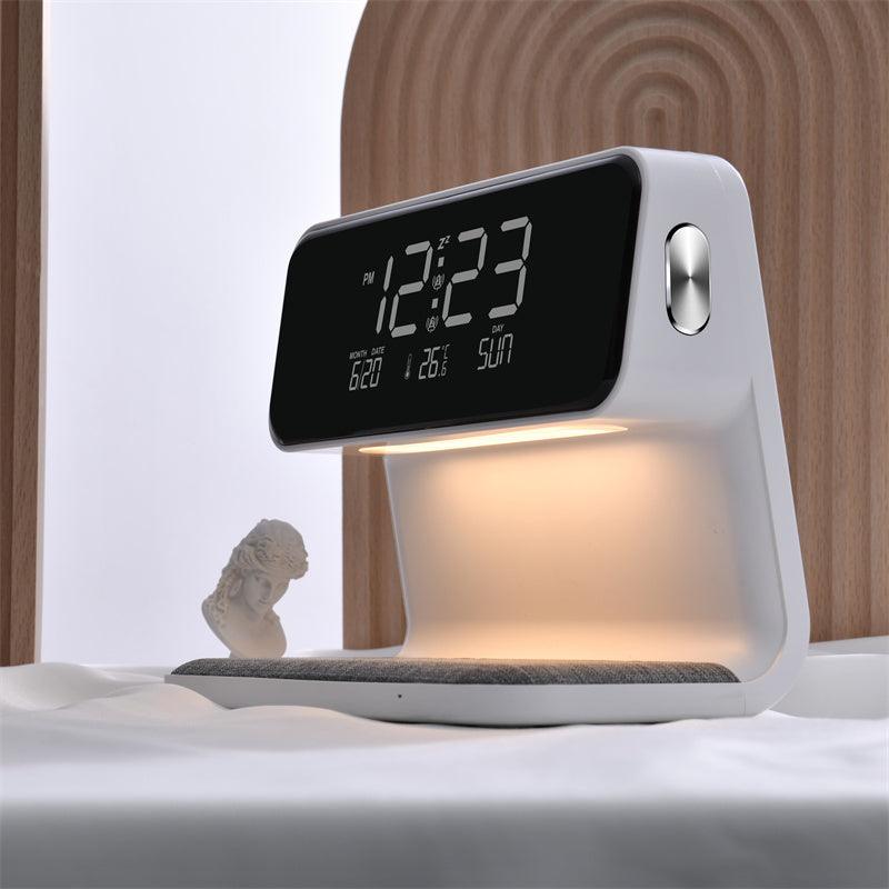 Creative 3 In 1 Bedside Lamp Wireless Charging LCD Screen Alarm Clock Wireless Phone Charger - fadidesign