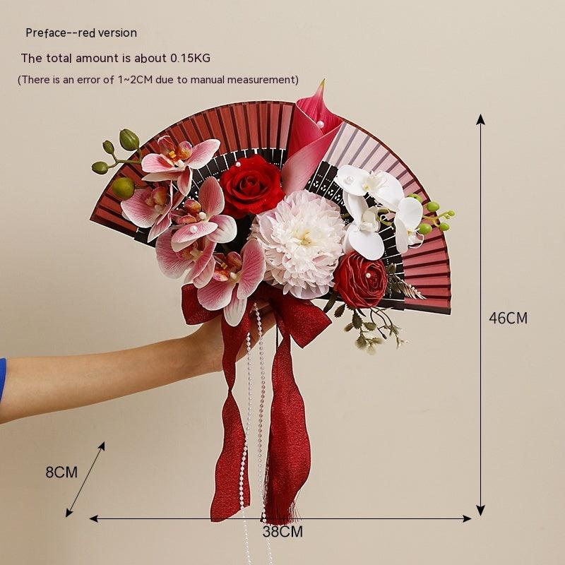 Creative Bridal Bouquet Bride Wedding Circular Fan - fadidesign