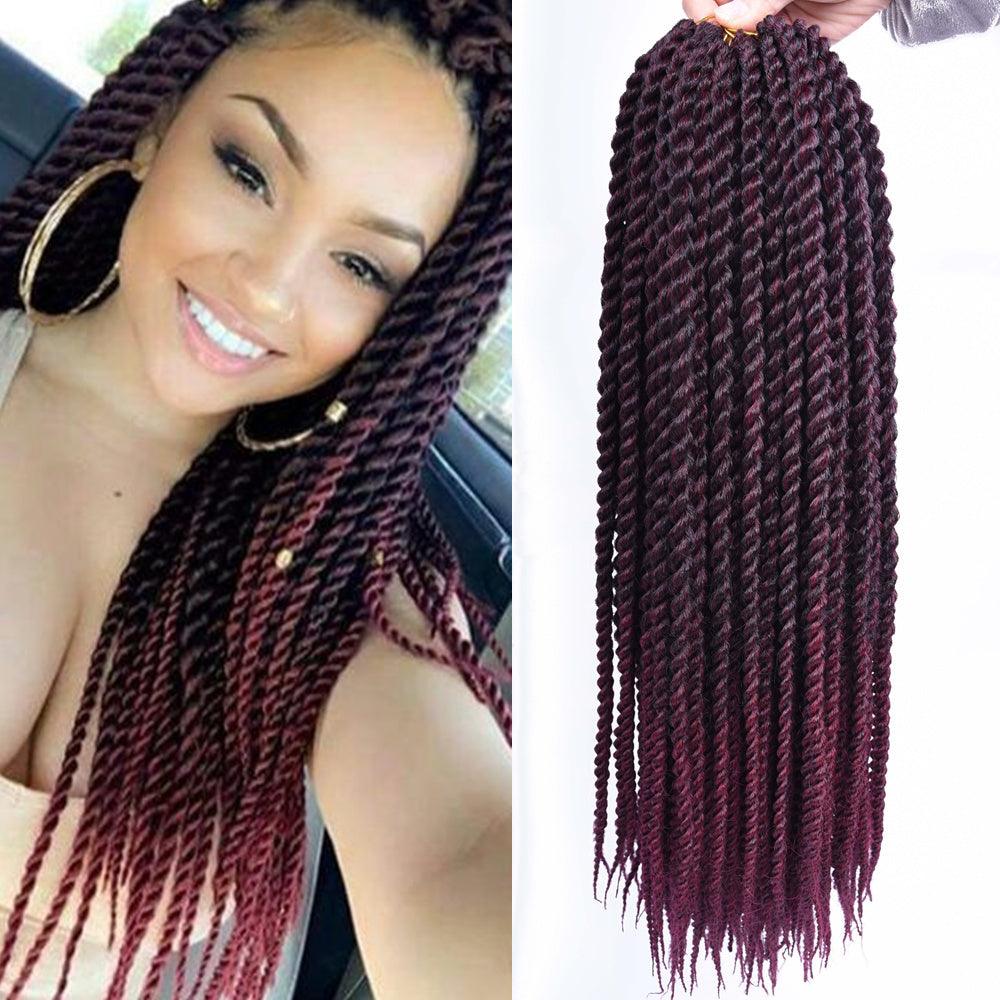 Crochet Braid Hair Synthetic Black Brown Senegalese Twist Crochet Twist Braids For Women - fadidesign