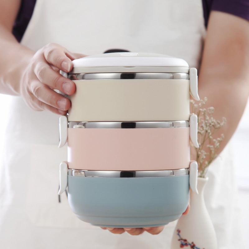 Cute Stainless Steel Insulated Lunch Box With Multi-layer Detachable - fadidesign