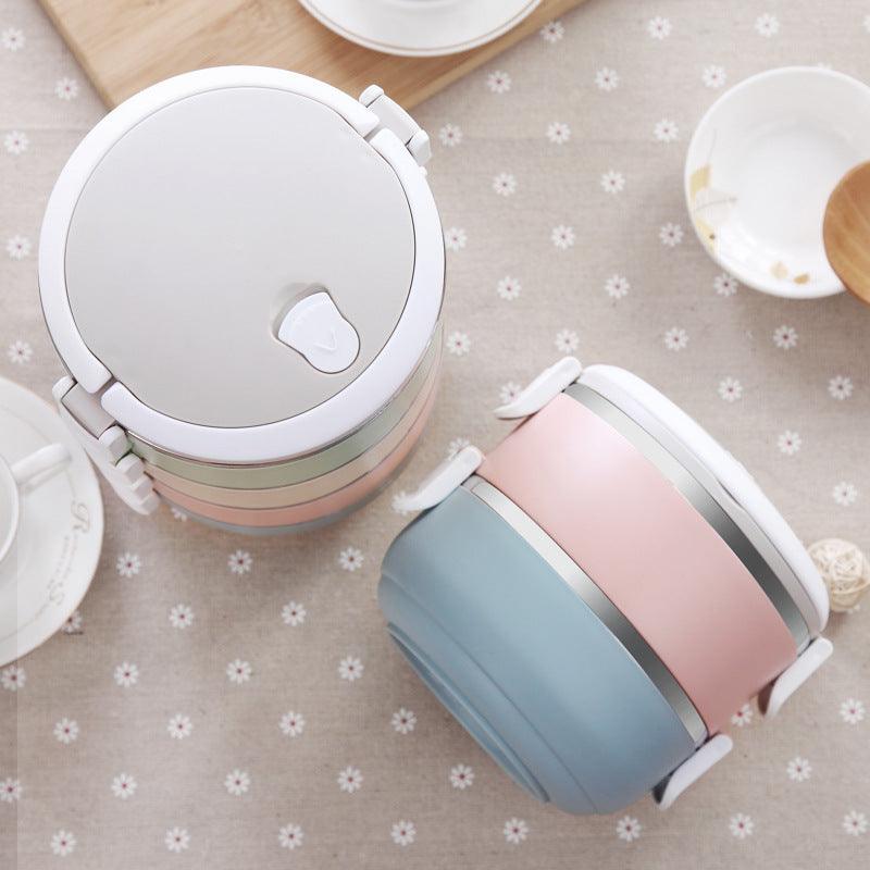 Cute Stainless Steel Insulated Lunch Box With Multi-layer Detachable - fadidesign