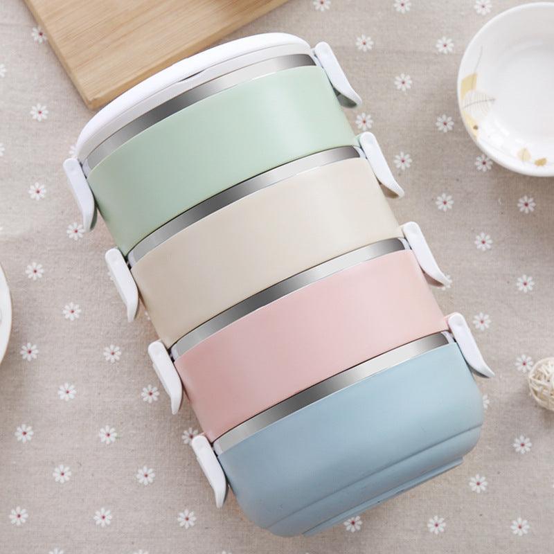 Cute Stainless Steel Insulated Lunch Box With Multi-layer Detachable - fadidesign