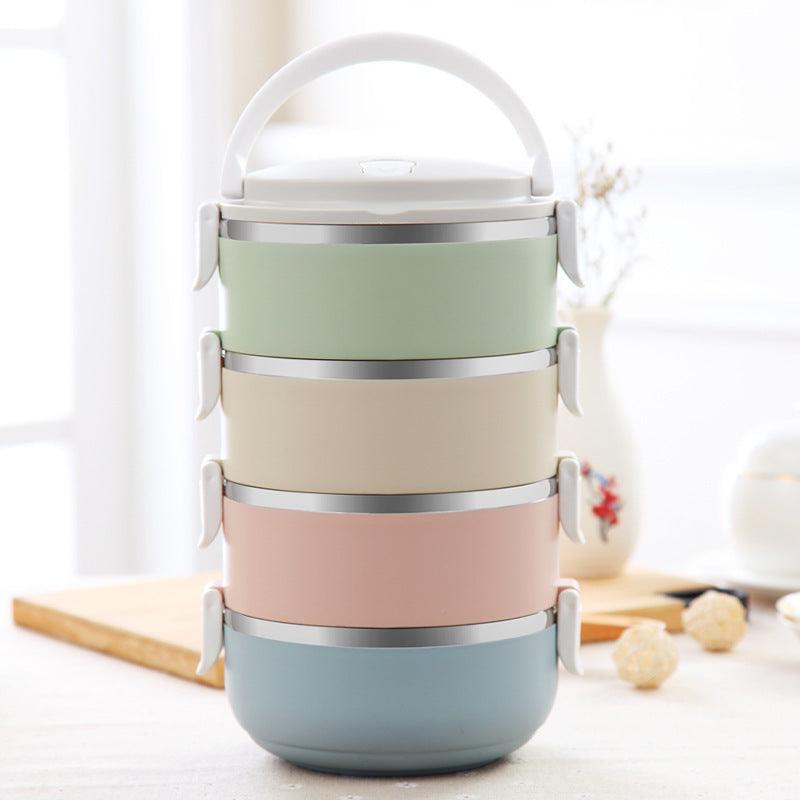 Cute Stainless Steel Insulated Lunch Box With Multi-layer Detachable - fadidesign