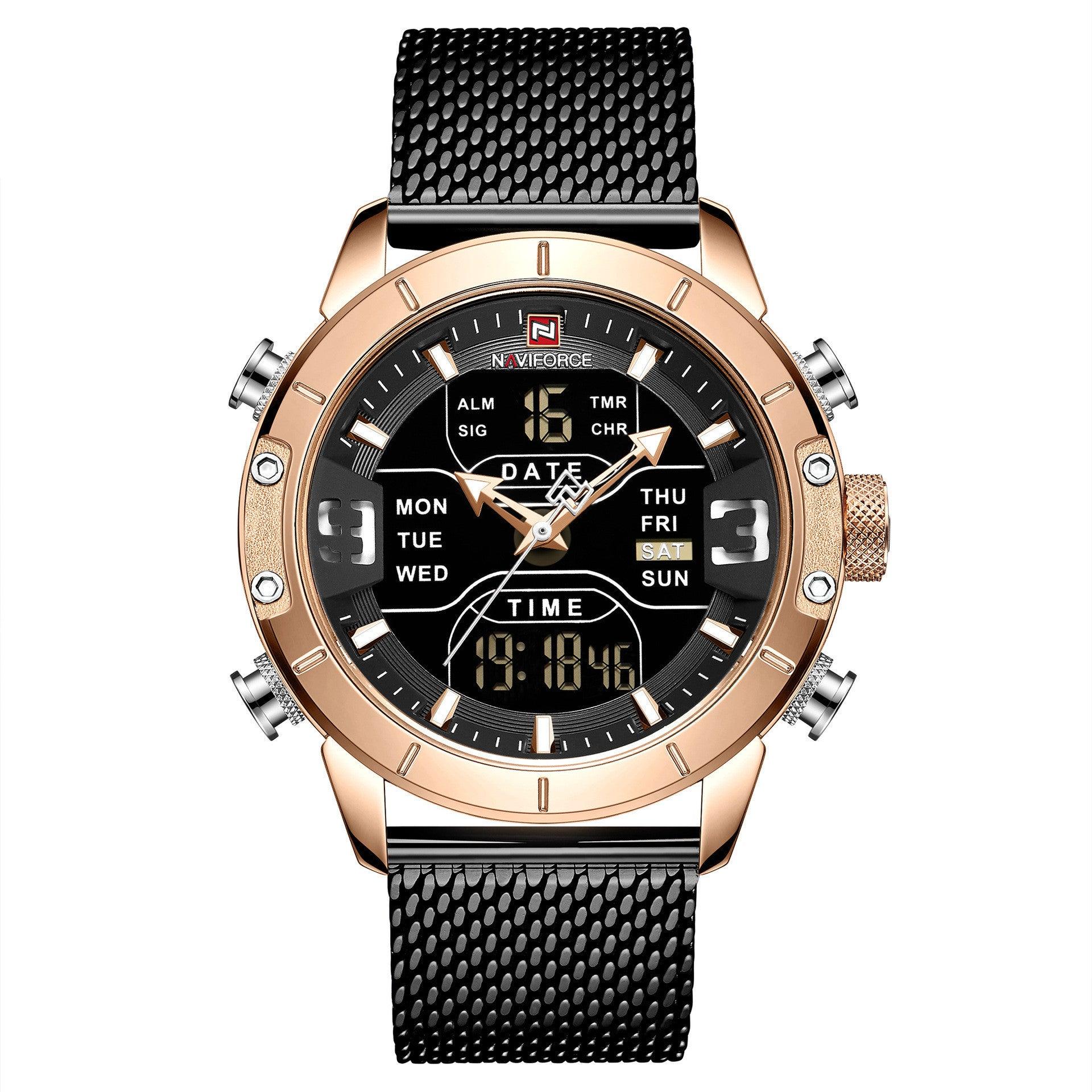 Double Display Men's Multi-function Waterproof Sports Watch - fadidesign