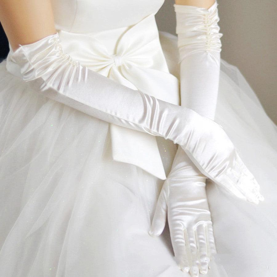 Double Row Beaded Gloves Wedding Winter - fadidesign