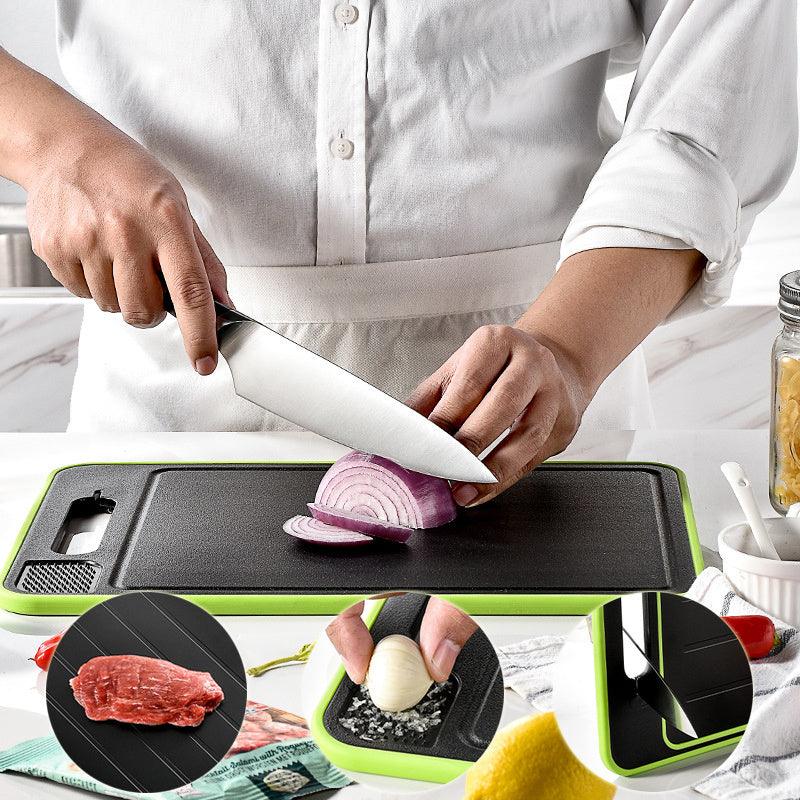 Double-side Cutting Board With Defrosting Function Chopping Board Kitchen Grinding Cutting Board With Knife Sharpener - fadidesign