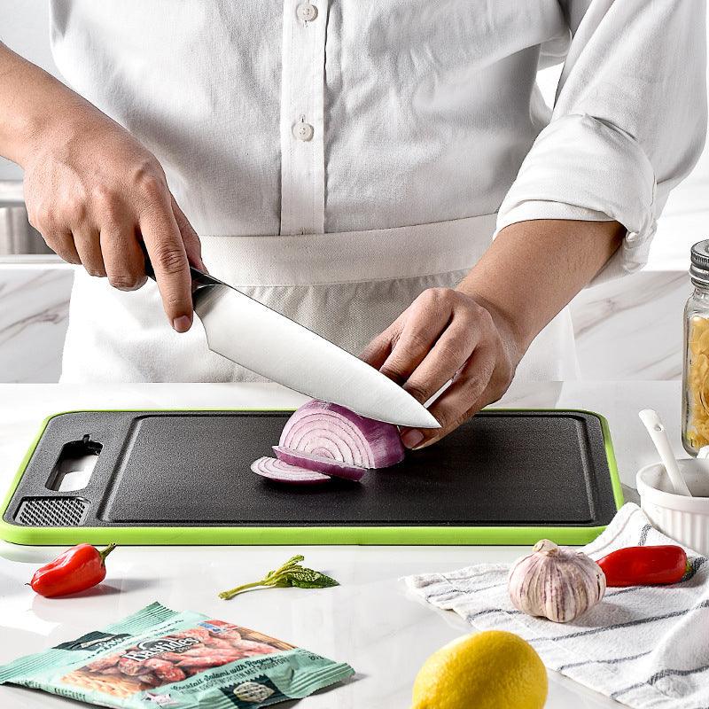 Double-side Cutting Board With Defrosting Function Chopping Board Kitchen Grinding Cutting Board With Knife Sharpener - fadidesign