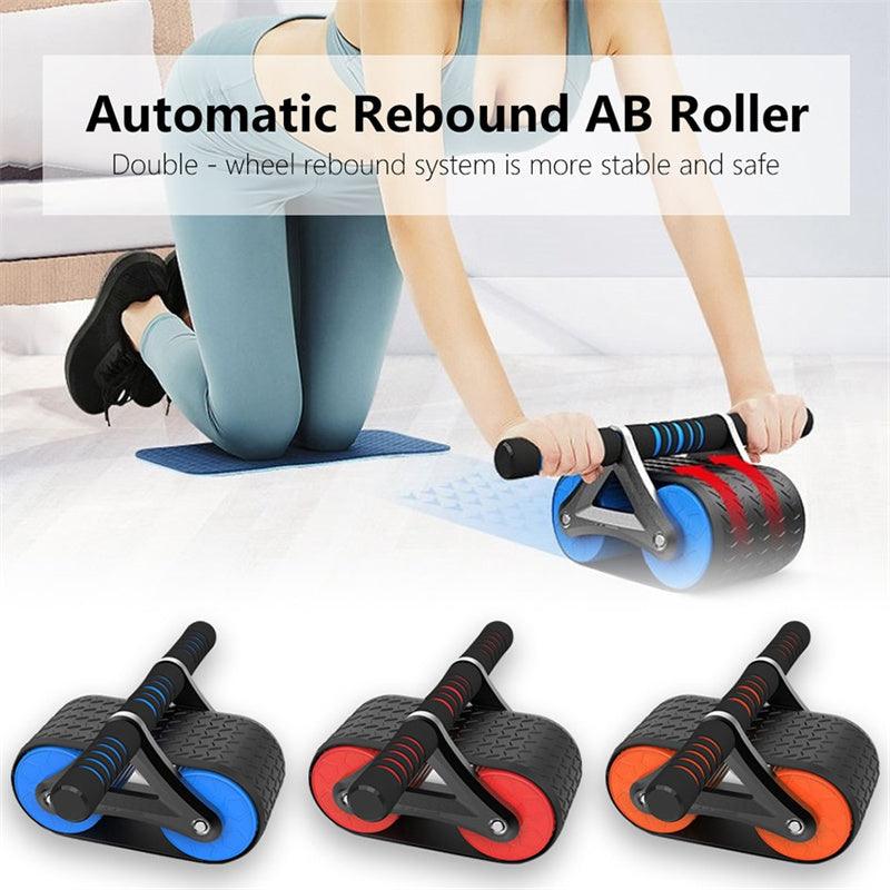 Double Wheel Abdominal Exerciser Women Men Automatic Rebound Ab Wheel Roller Waist Trainer Gym Sports Home Exercise Devices - fadidesign