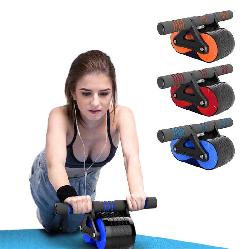 Double Wheel Abdominal Exerciser Women Men Automatic Rebound Ab Wheel Roller Waist Trainer Gym Sports Home Exercise Devices - fadidesign