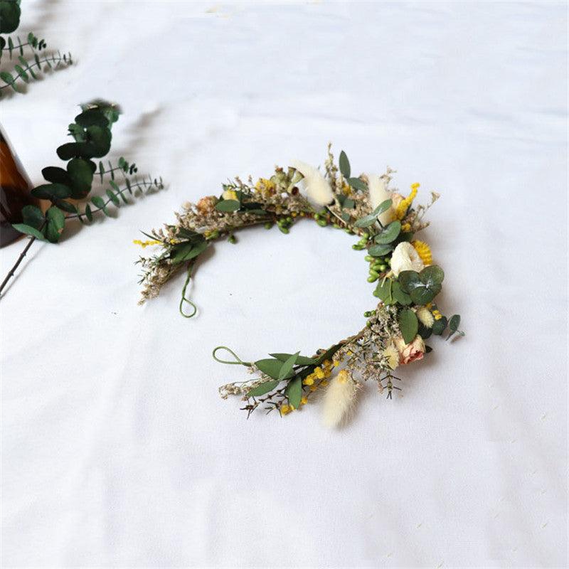 Dry flower wreath bridal headdress - fadidesign