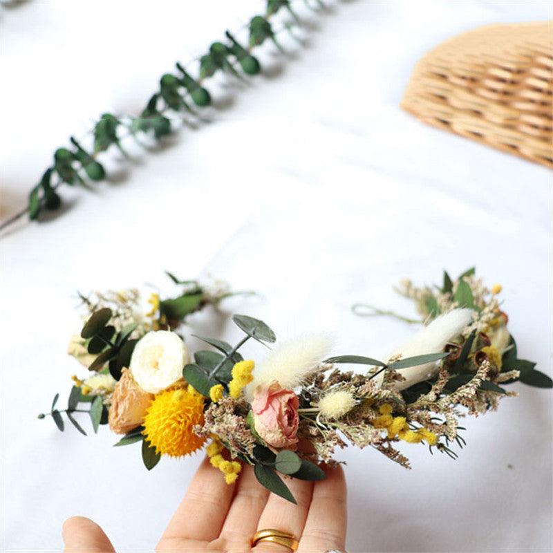 Dry flower wreath bridal headdress - fadidesign