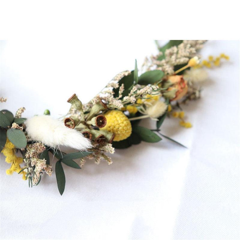 Dry flower wreath bridal headdress - fadidesign