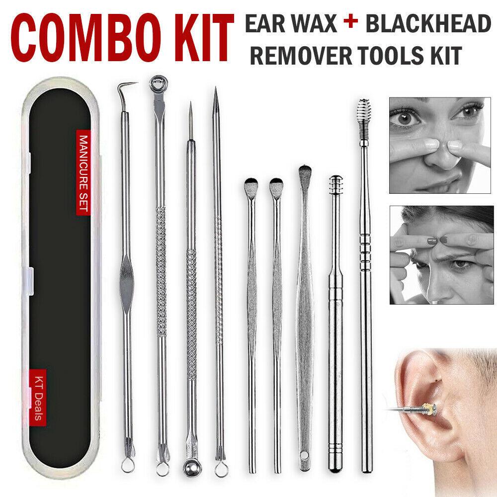 Ear Wax Remover Spoon Earwax Picker And Pimple Blackhead Remover Tools - COMBO KIT - fadidesign