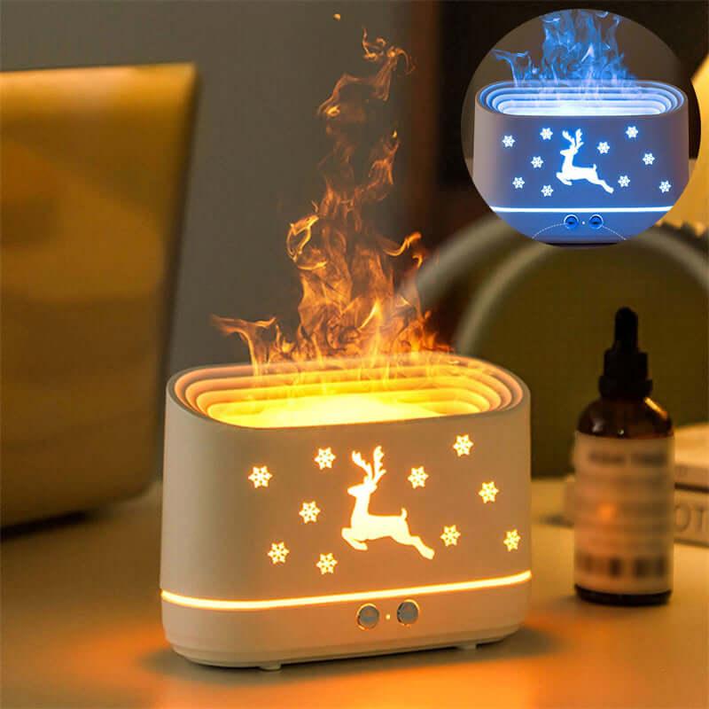 Elk Flame Humidifier Diffuser Mute Household Atmosphere Lamp Christmas Home Decorations - fadidesign