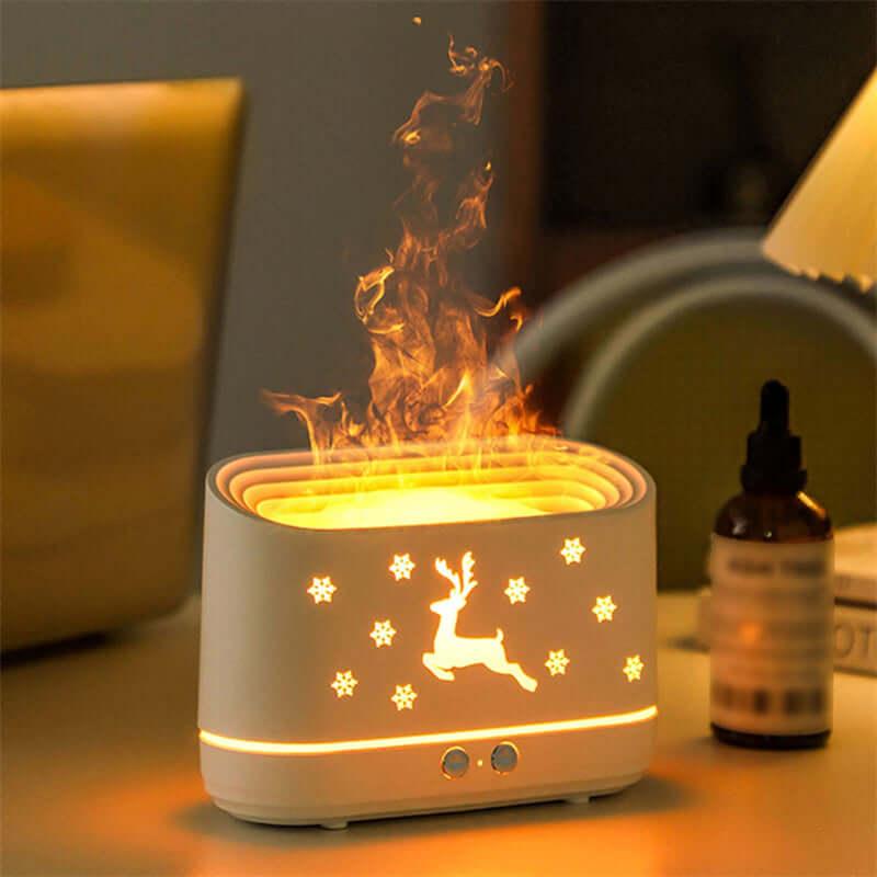 Elk Flame Humidifier Diffuser Mute Household Atmosphere Lamp Christmas Home Decorations - fadidesign