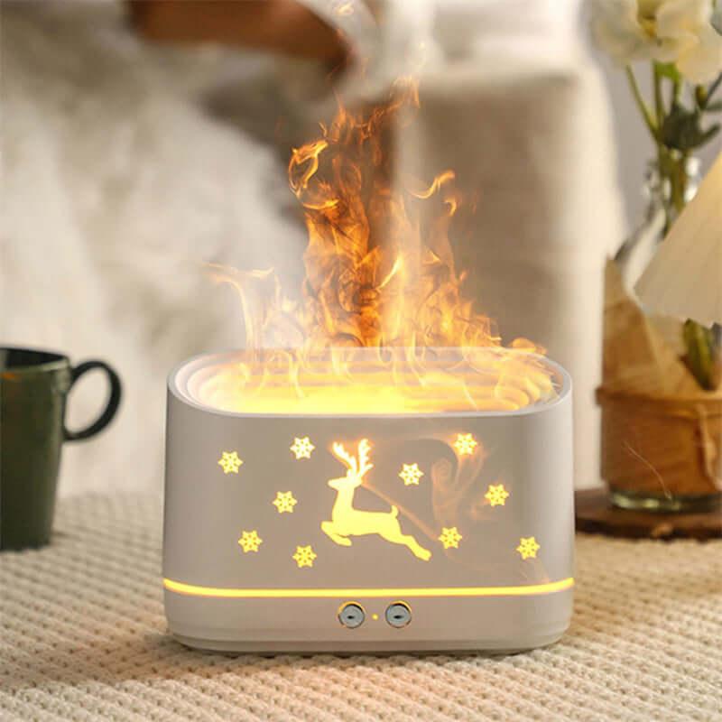 Elk Flame Humidifier Diffuser Mute Household Atmosphere Lamp Christmas Home Decorations - fadidesign