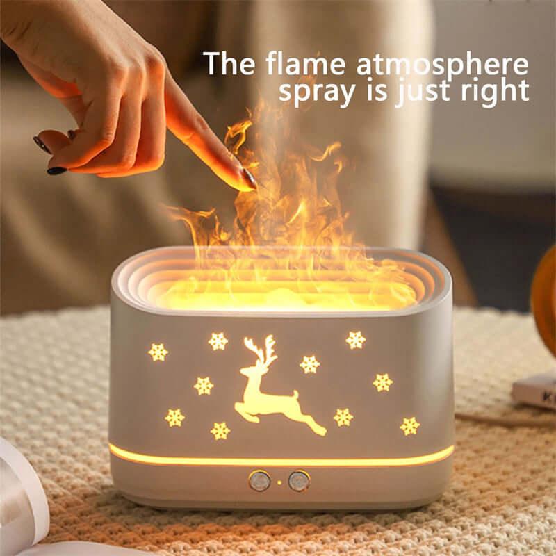 Elk Flame Humidifier Diffuser Mute Household Atmosphere Lamp Christmas Home Decorations - fadidesign