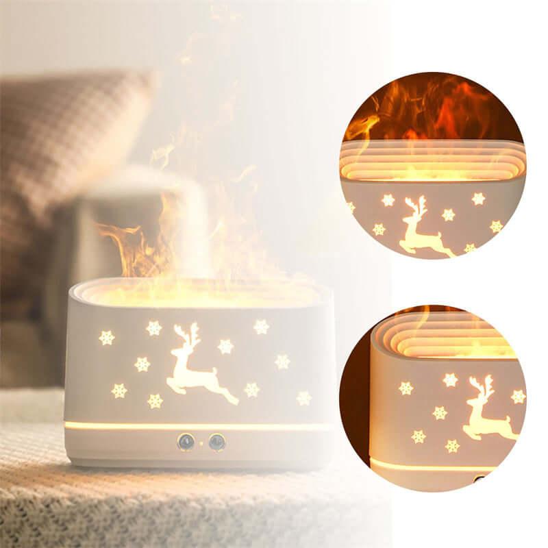 Elk Flame Humidifier Diffuser Mute Household Atmosphere Lamp Christmas Home Decorations - fadidesign