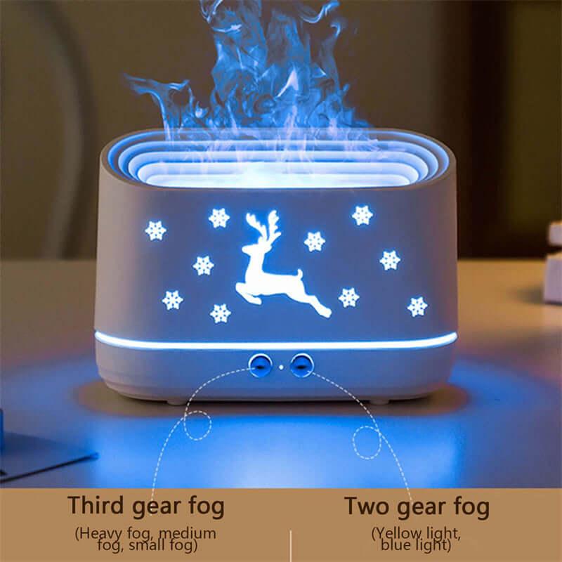 Elk Flame Humidifier Diffuser Mute Household Atmosphere Lamp Christmas Home Decorations - fadidesign