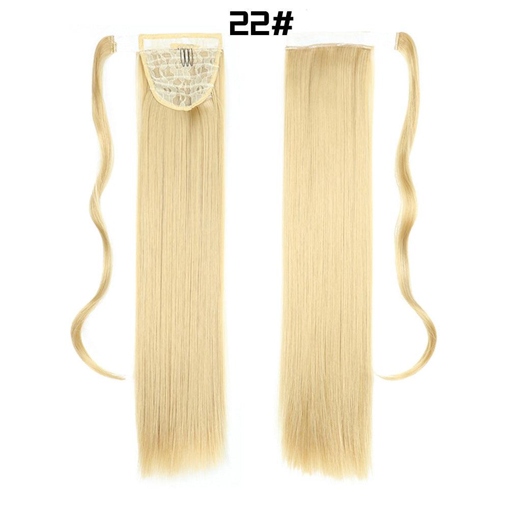 European And American Long Straight Hair Velcro Ponytail - fadidesign