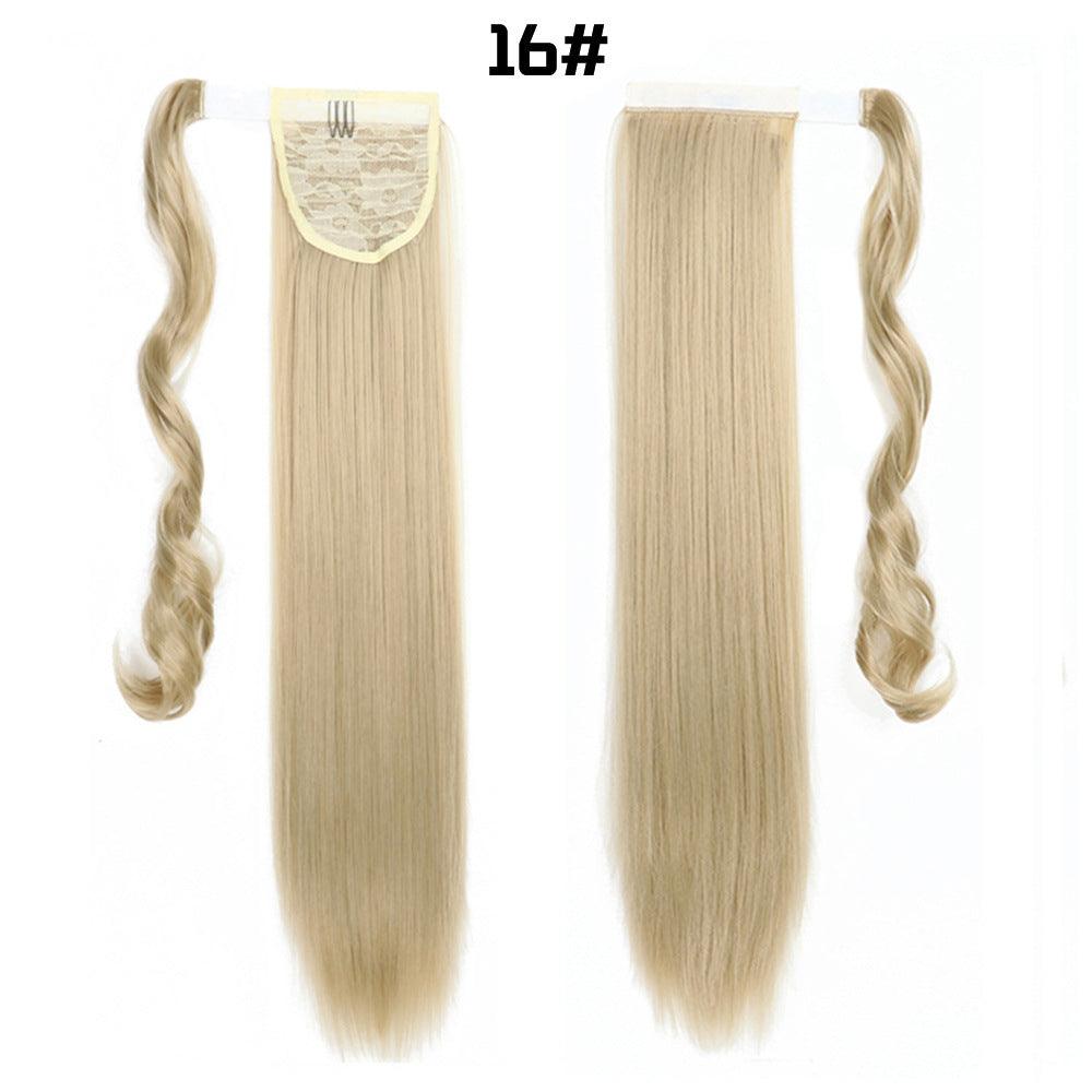 European And American Long Straight Hair Velcro Ponytail - fadidesign