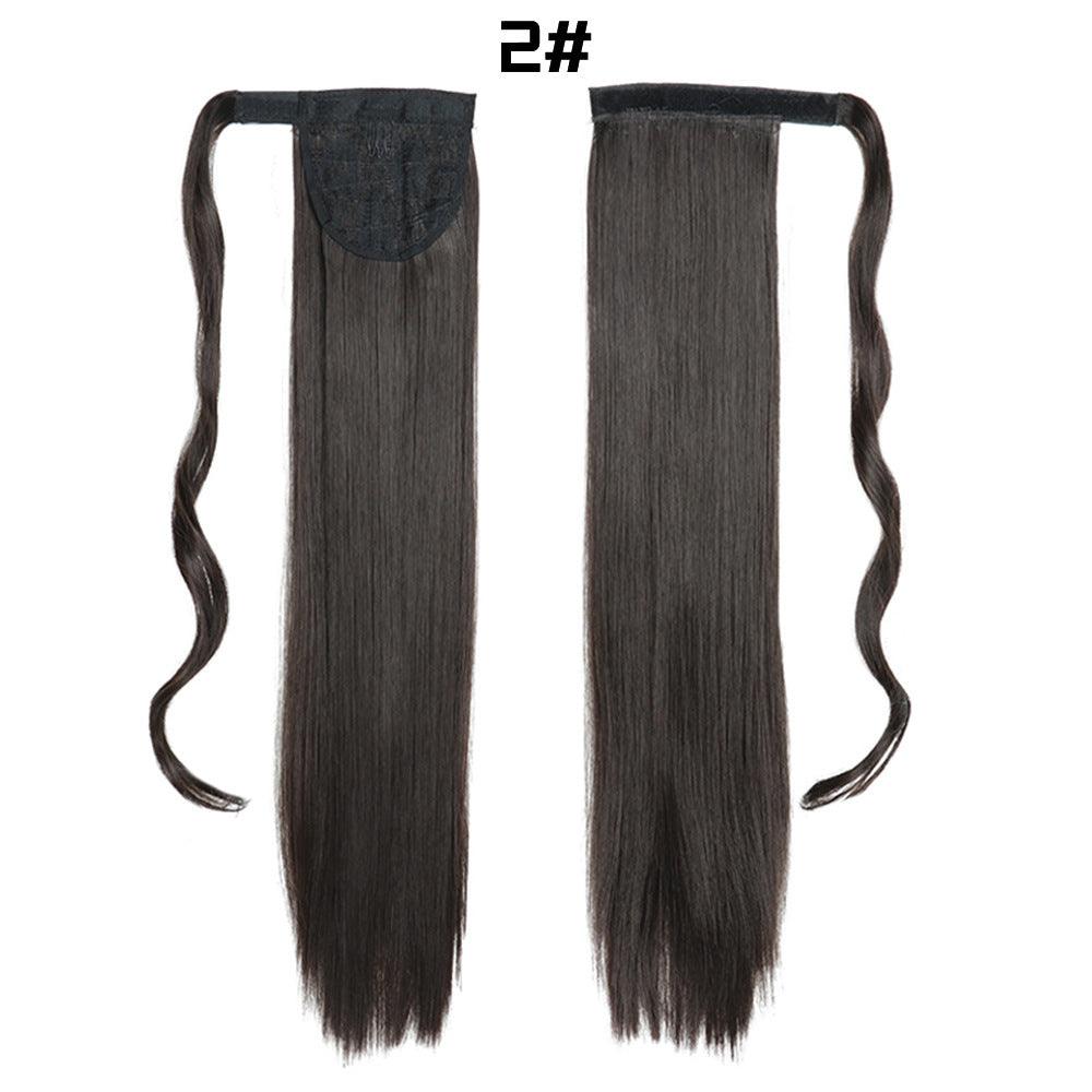 European And American Long Straight Hair Velcro Ponytail - fadidesign