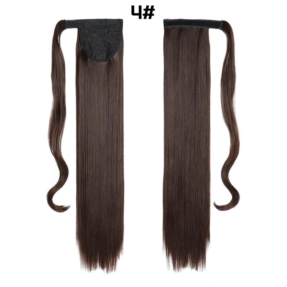 European And American Long Straight Hair Velcro Ponytail - fadidesign