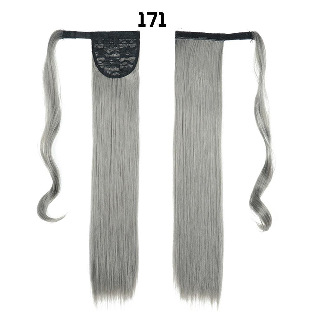 European And American Long Straight Hair Velcro Ponytail - fadidesign