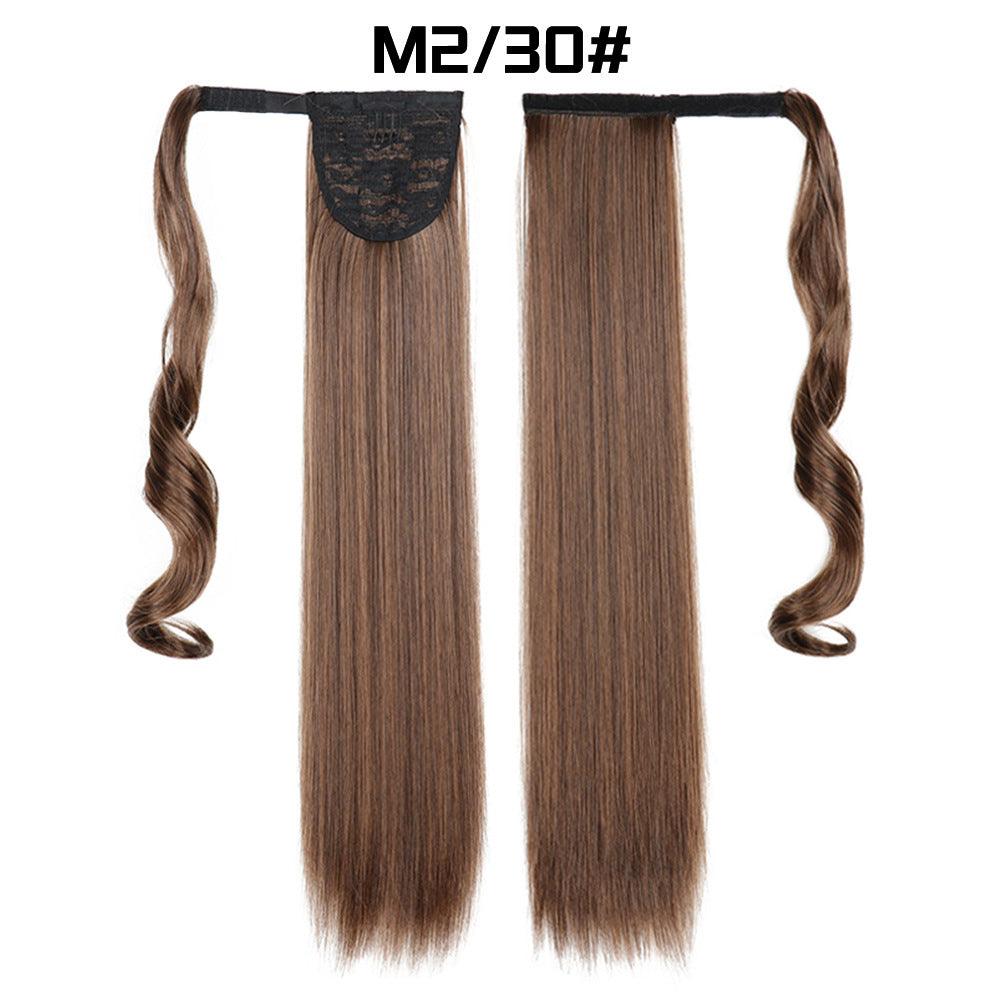 European And American Long Straight Hair Velcro Ponytail - fadidesign