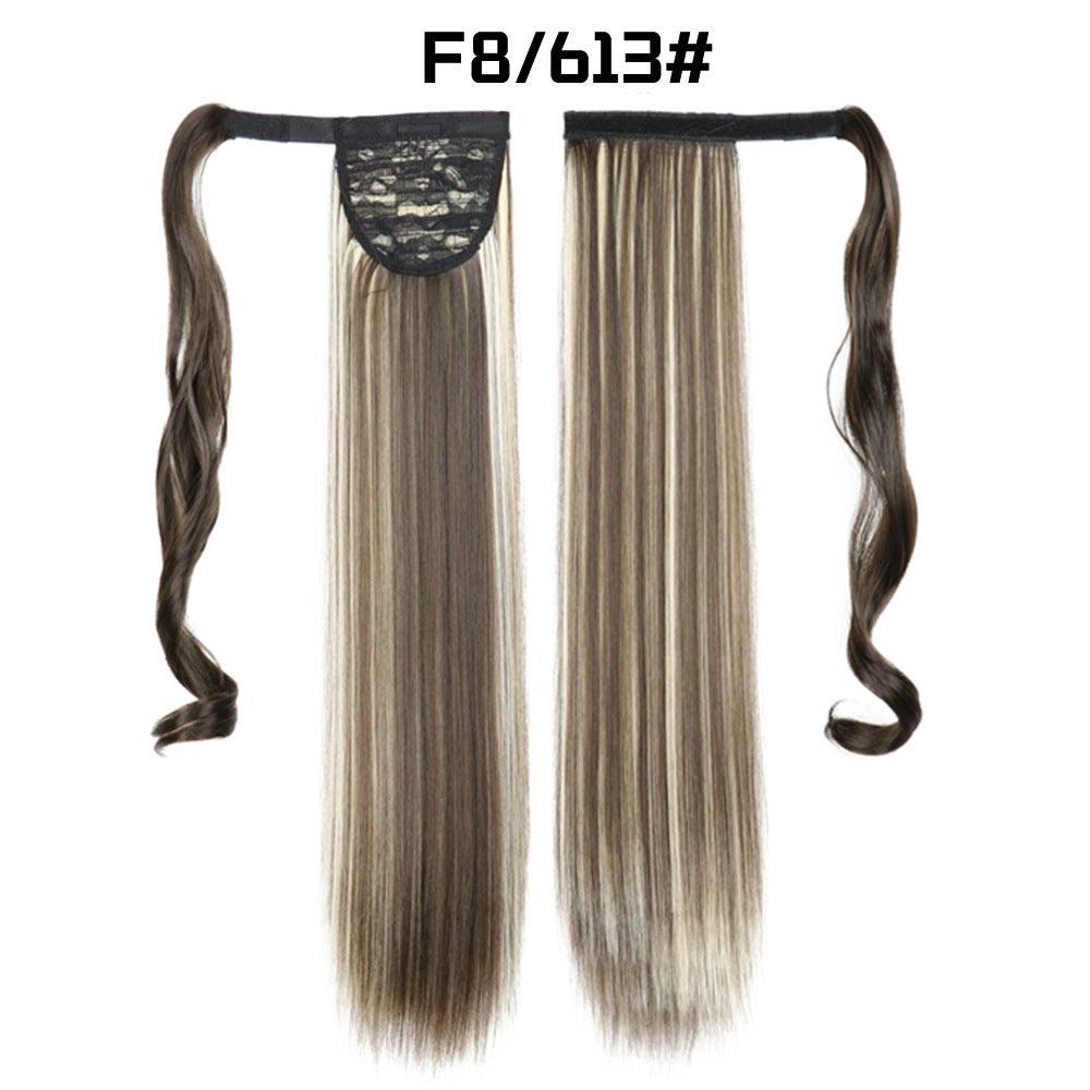 European And American Long Straight Hair Velcro Ponytail - fadidesign