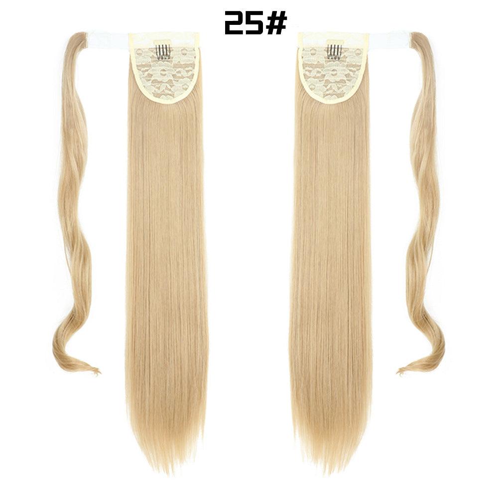 European And American Long Straight Hair Velcro Ponytail - fadidesign