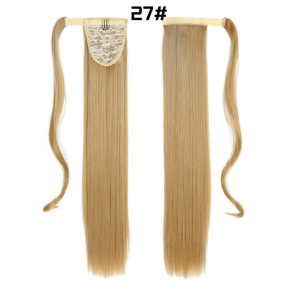 European And American Long Straight Hair Velcro Ponytail - fadidesign