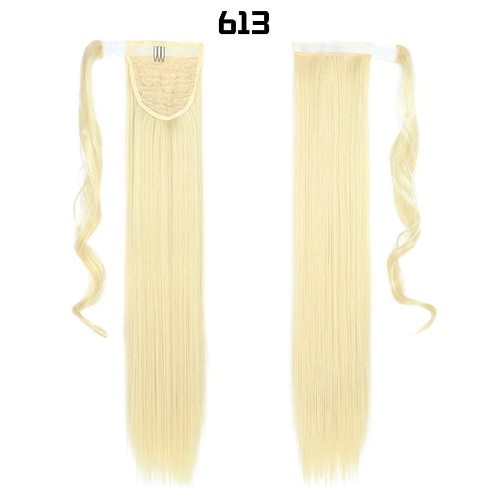 European And American Long Straight Hair Velcro Ponytail - fadidesign