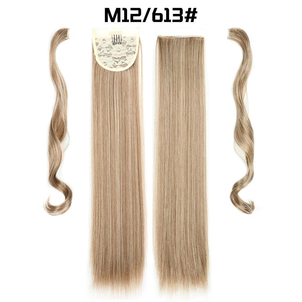 European And American Long Straight Hair Velcro Ponytail - fadidesign