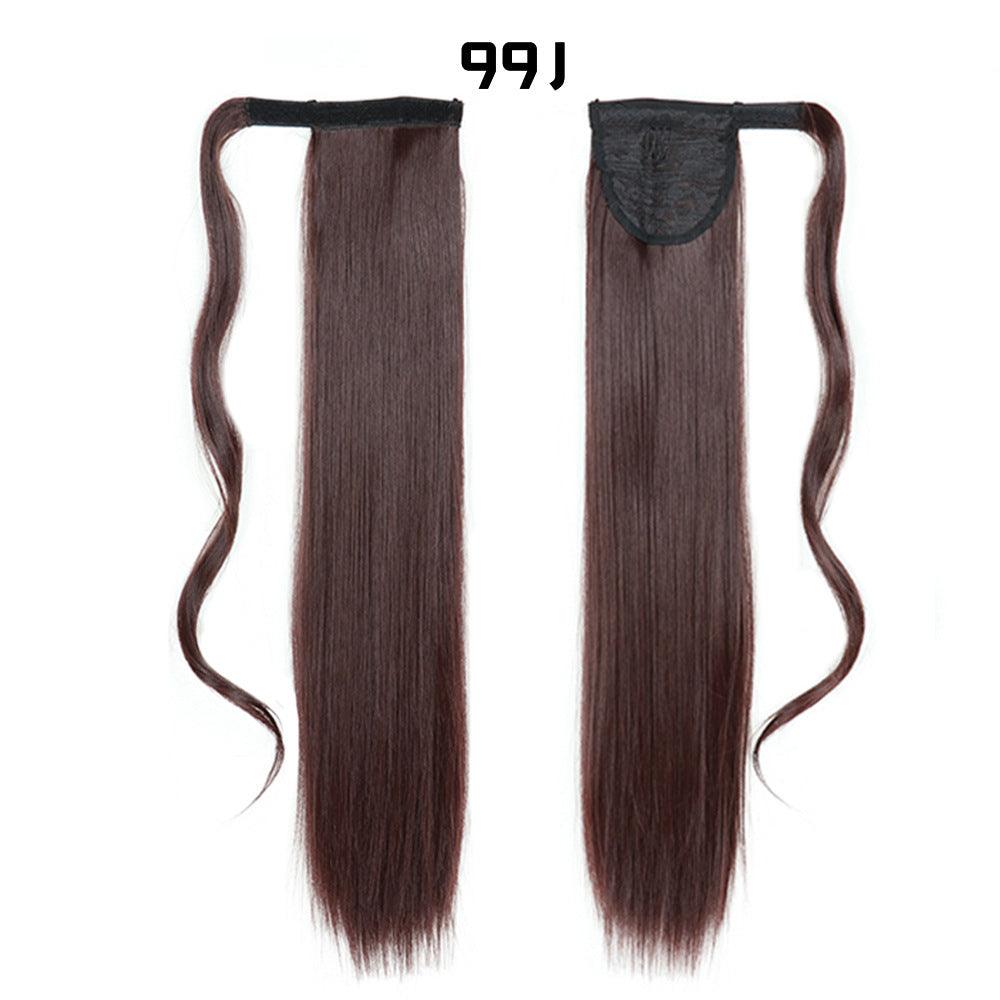 European And American Long Straight Hair Velcro Ponytail - fadidesign