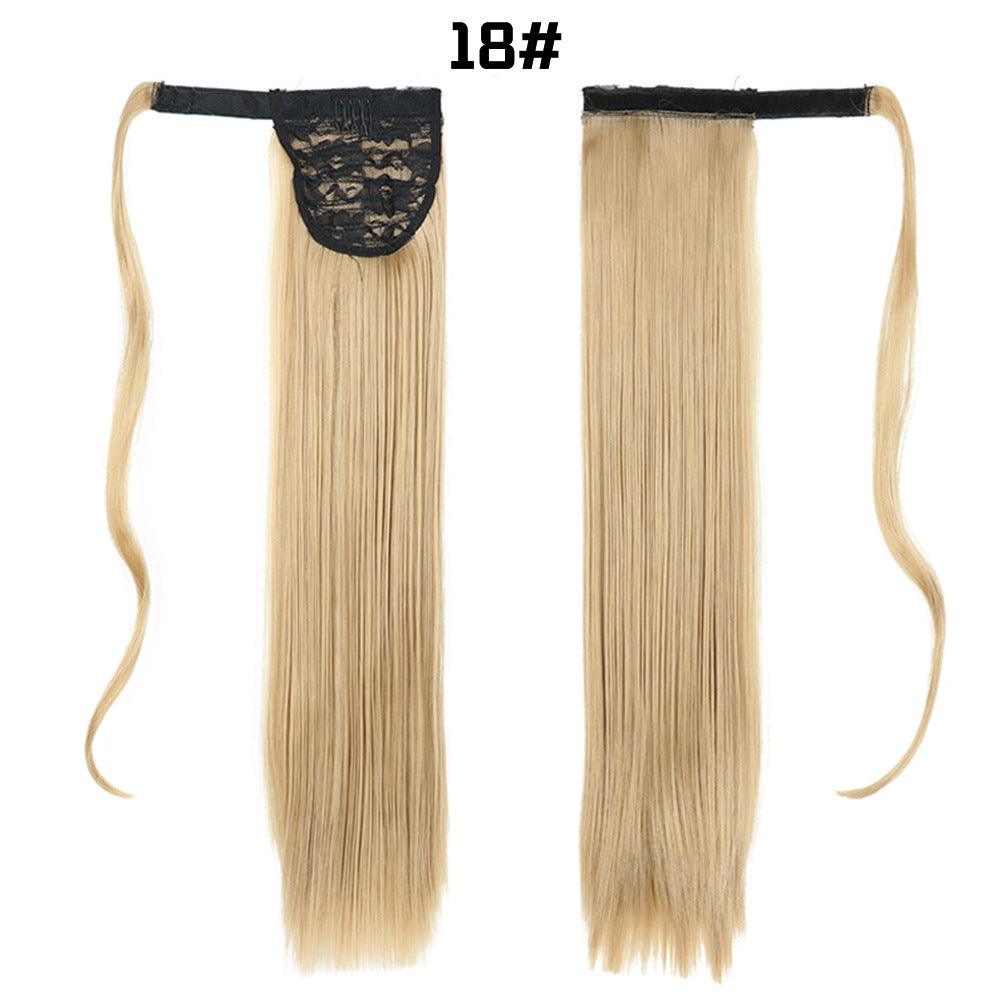 European And American Long Straight Hair Velcro Ponytail - fadidesign