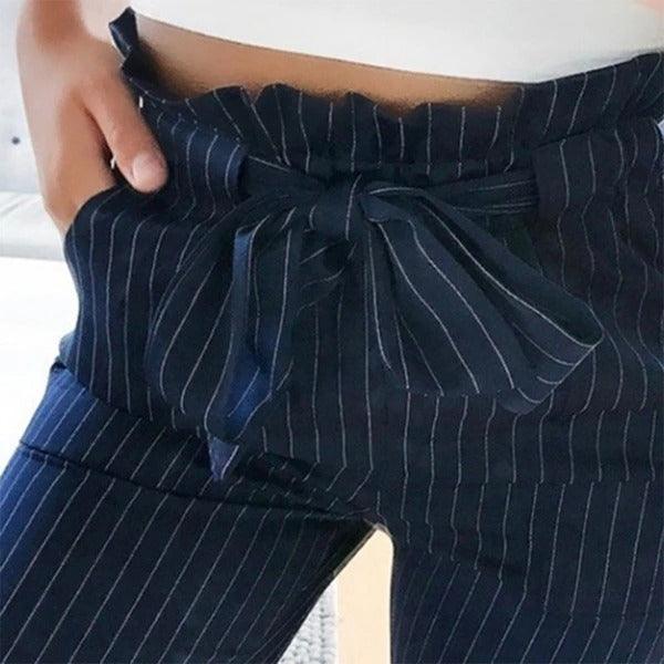 European and American new fashion wild waist cropped pants - fadidesign