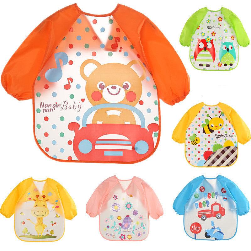 EVA food clothes baby clothes children's long-sleeved anti-dressing clothes baby bib bib - fadidesign