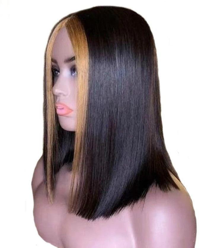 Explosion Style Front Lace Straight Hair Wig European And American Women'S Wig Short Straight Hair Human Hair Wigs - fadidesign