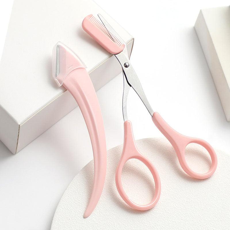 Eyebrow Trimming Knife With Comb Curved Moon Small Beauty Supplies Gadgets - fadidesign